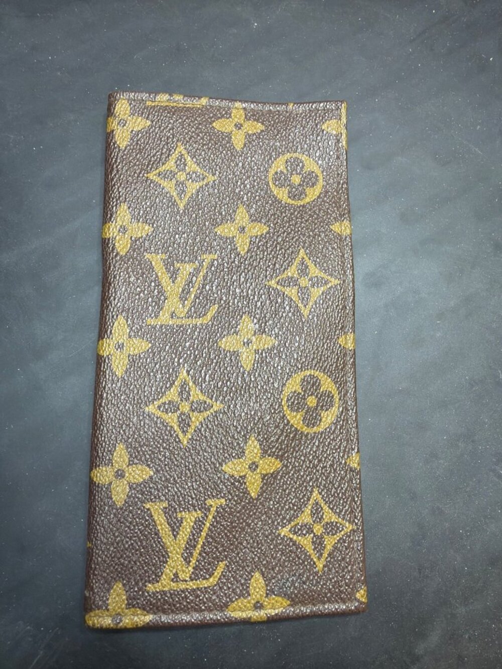 Unbranded Brown Monogram Print Bifold Bill Wallet Womens Faux Leather Purse